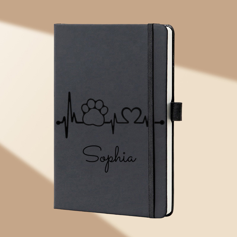 Leatherwork Journal - Özel İsimli Çiçek Desenli Monogram A5