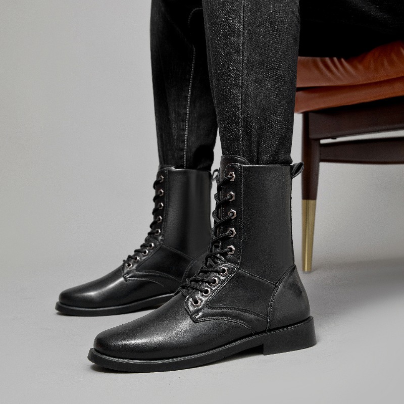 Leather Work Is - Yüksek bilekli deri botlar açık hava