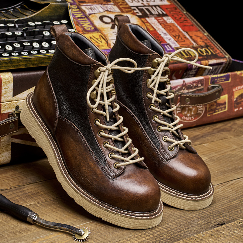 Leatherwork Boots - Erkek Kısa Burunlu İş Botları, Amekaji