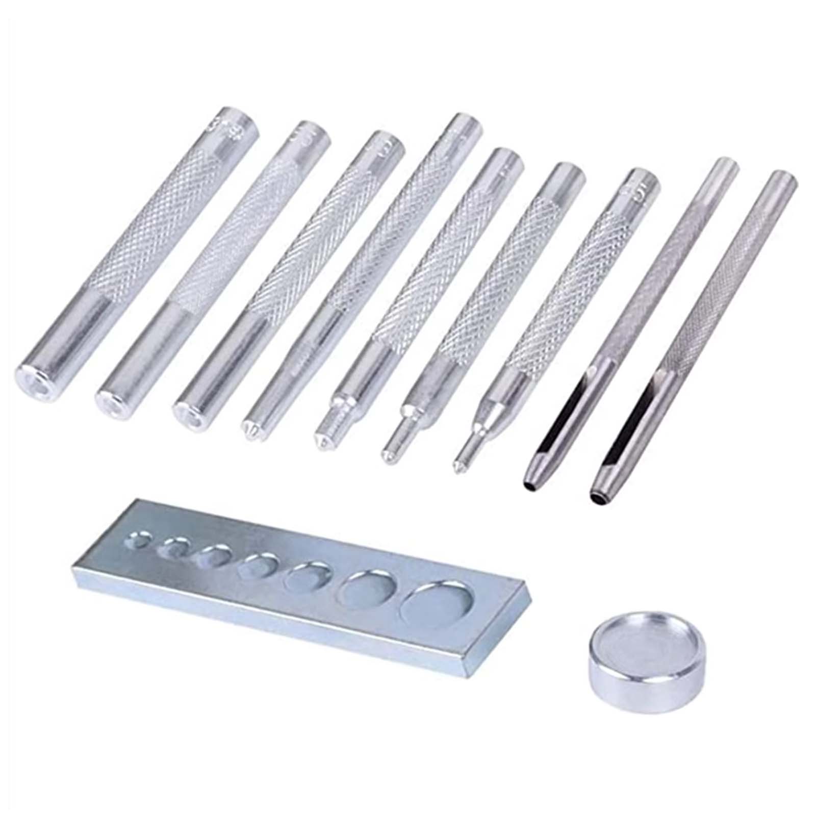 Leatherwork Rivet Setter - 11 adet çıtçıt perçin takma aleti,