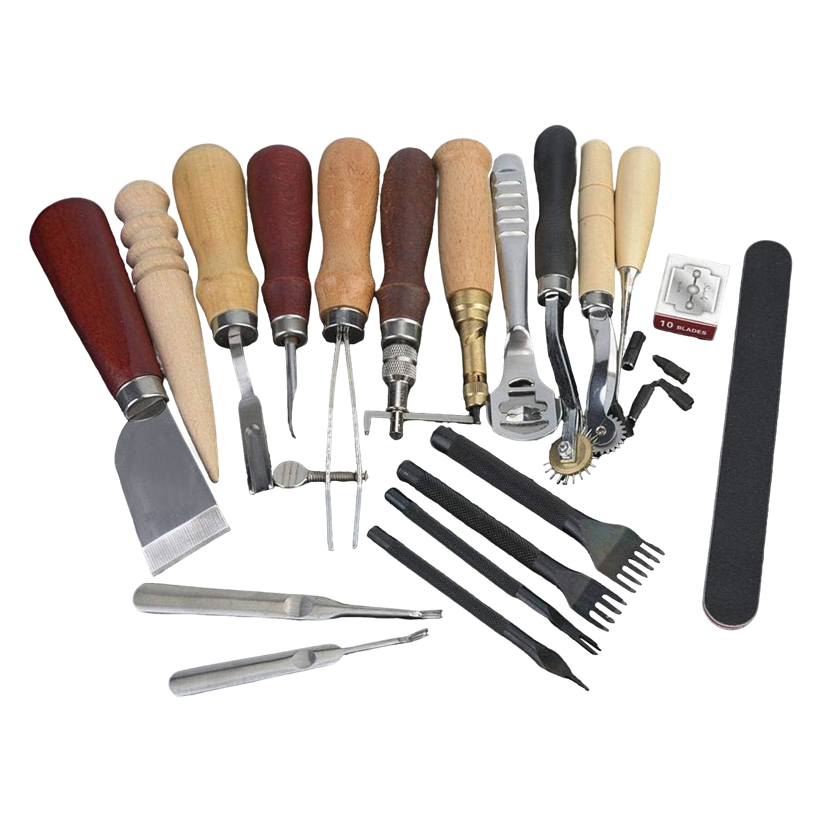 Leatherwork Beginner Tools - Deri Aletleri, 19 Parça Deri İşleme