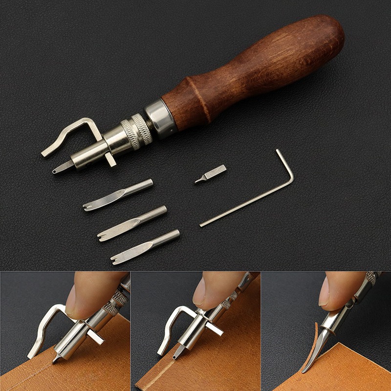 Leatherwork Edge Beveler - 7'si 1 Arada Profesyonel Ayarlanabilir Deri