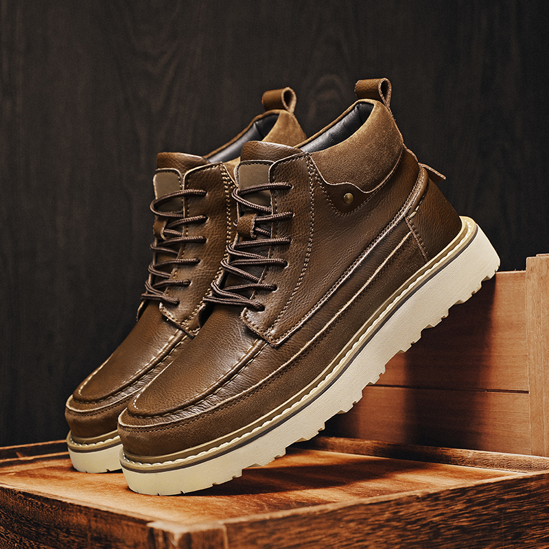 Leather Work Is - Erkek Kahverengi Polar Astarlı Sıcak Yüksek