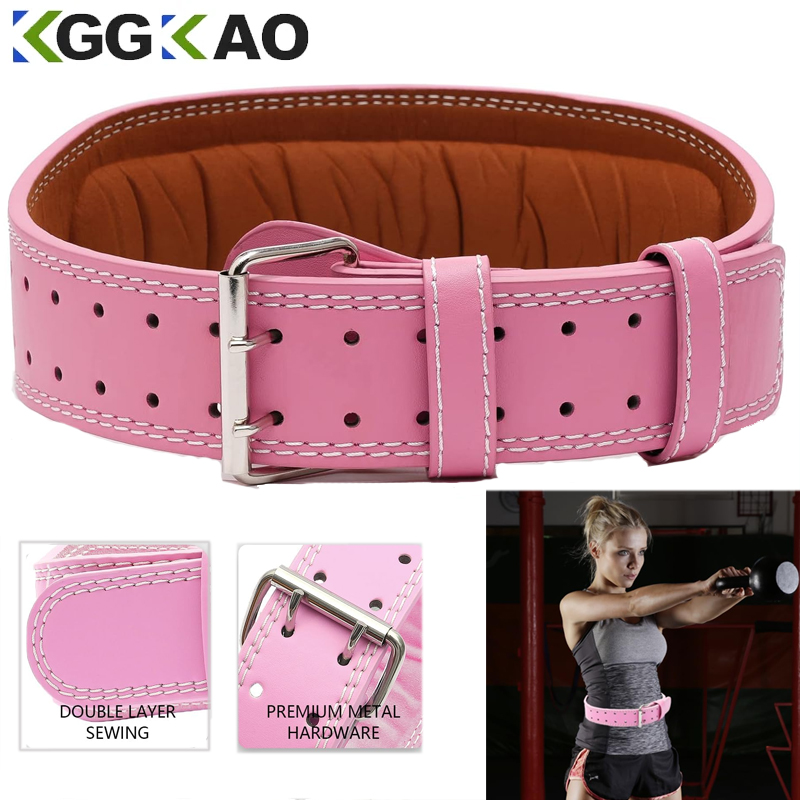 Leather Workout Belt - Deri spor ağırlık kaldırma kemer kadınlar