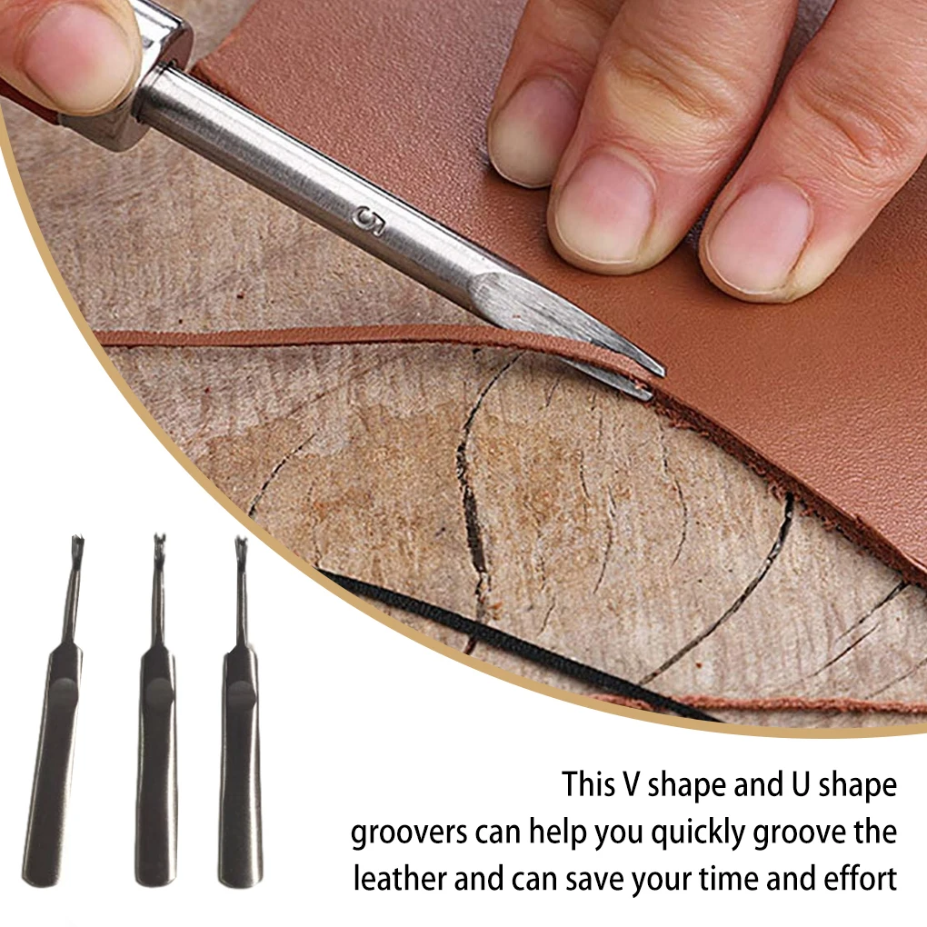 3 adet deri oluk açma seti U V - Leatherwork Edge Beveler incelemesi ve fiyatı