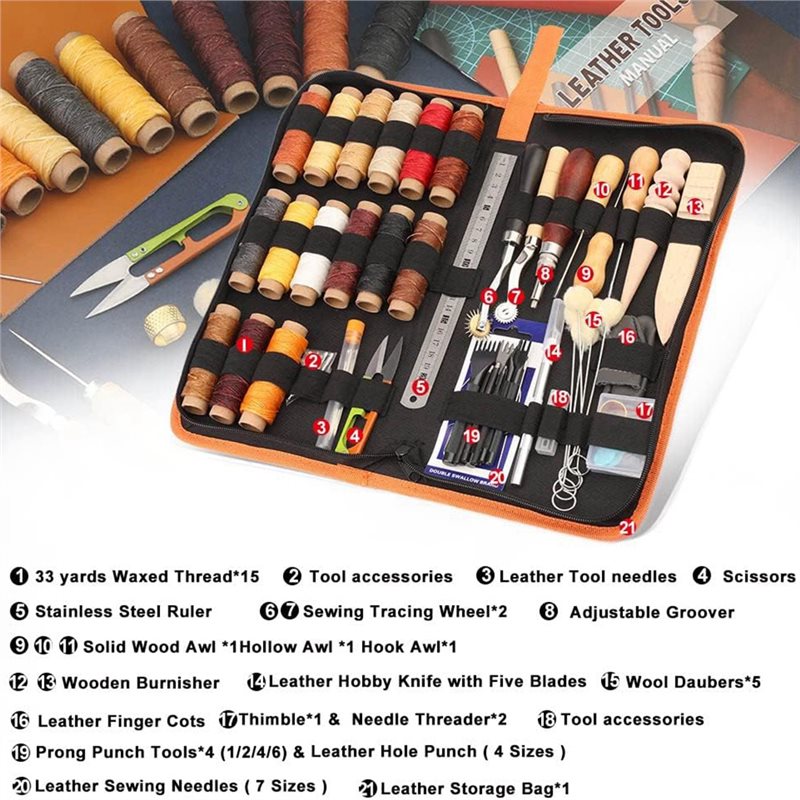 AB08-Deri İşleme Alet Seti 66  - Leatherwork Beginner Tools incelemesi ve fiyatı