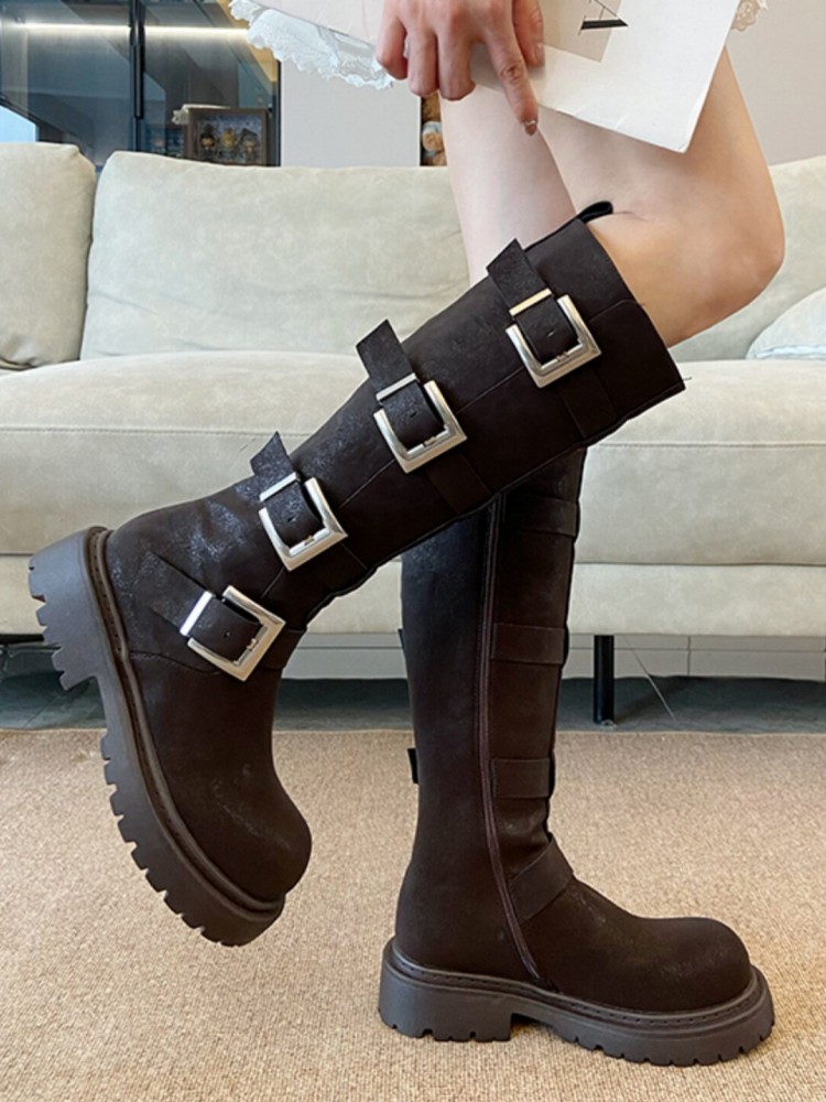 Moda Kadın Çok Tokalı Diz Üstü - Leatherwork Boots incelemesi ve fiyatı