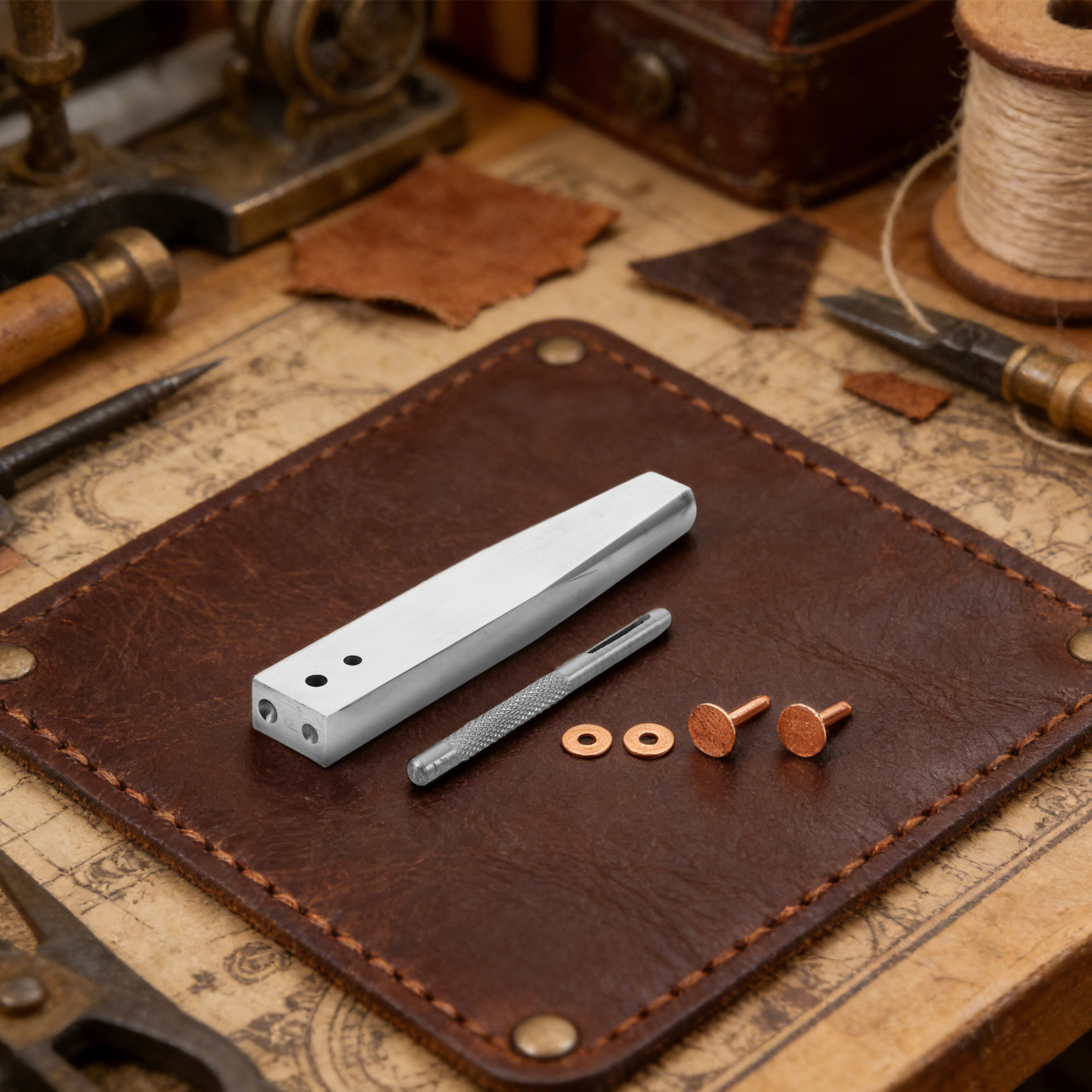 Deri İşçiliği için 1 Set Bakır - Leatherwork Rivet Setter incelemesi ve fiyatı